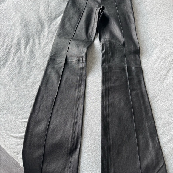 Helmut Lang Pants - Helmut Lang Lambskin Size Zip Leather Boot Cut Pants - Size 2